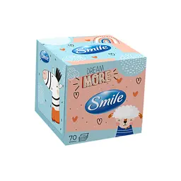 Серветки косметичні Smile 3 шари 70 листів Дизайн коробки (4823071661996)