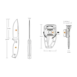 Ніж фіксований мисливський Ruike Jager F118-B, (11 см) 14C28N / G10 чорний - мініатюра 3