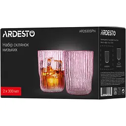 Набір склянок Ardesto 300 мл 2 шт. рожевий (AR2630SPN) - мініатюра 4