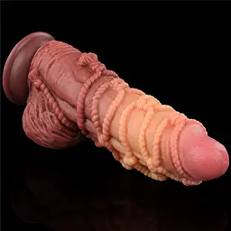 Фалоімітатор Dual-Layered 9.5'' Silicone Nature Cock 24 см коричневий - мініатюра 12