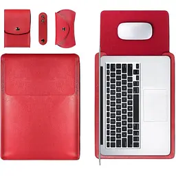 Чохол-конверт DK Leather 4в1 Envelope Kit для Apple MacBook Pro 15" 2008-2012 (A1286) (09683) red