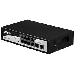 Комутатор 2E PowerLink SP802G Black некерований 8xGE PoE 10/100/1000M 2xGE Uplink 10/100/1000M 120 Вт автовизначення полярності (2E-SP802G-2)
