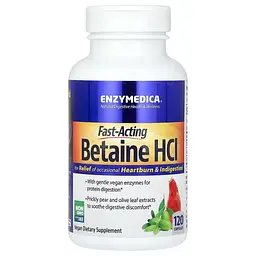 Бетаїн гідрохлорид Enzymedica Betaine HCL, 120 капсул для підтримки травної системи - мініатюра 3