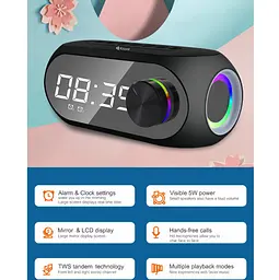 Портативная колонка, часы, будильник Kisonli LP2S Bluetooth 1200mAh 5Вт Black - мініатюра 7