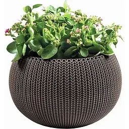 Уцінка. Підвісний горщик з кашпо для квітів Keter Cozies M коричневий 36 см 9.4 л (17201492)  - мініатюра 2