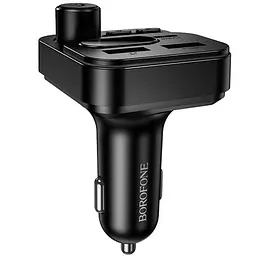 АЗП FM модулятор Borofone BC61 Ocean PD30W+QC3.0 total 45W (2USB-A/1C) Black - мініатюра 4