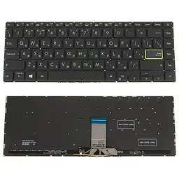 Клавіатура для ноутбука ASUS (X421 series) rus, black, без фрейма, підсвічування клавіш