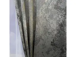 Жакардові мармурові штори сіро-золотистого кольору 2шт. 150х270 з білим шифоновим тюлем 400х270, на ALBO pbe0052755 - мініатюра 9