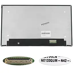 Матриця 13.3" NE133QUM-N42 3840 х 2160, 40pin eDP, IPS, LED, SLIM без додаткової панелі, глянець, роз'єм справа внизу для ноутбука
