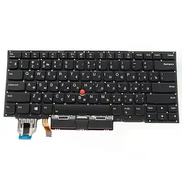 Клавіатура для ноутбука LENOVO (ThinkPad: X1 Carbon 7th Gen) rus, black, без фрейма, підсвічування клавіш - мініатюра 2