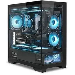 Корпус ALmordor QX25M LCD чорний, без БЖ, для MicroATX/Mini ITX, 1xUSB-С, 2xUSB-A 3.0, макс. CPU - 160 мм / VGA - 410 мм / PSU -