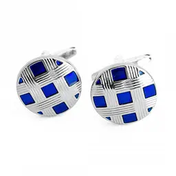Запонки Круглі В Клітку Handmade acs0005914 - мініатюра 3