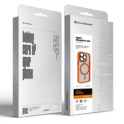 Чехол для Apple iPhone 13 Pro, Unit MagSafe SE, оранжевый, с защитой камеры, магсейф, противоударный, магнитный, панель-накладка с MagSafe, с поддержкой беспроводной зарядки, TPU+PC, защита всего корпуса, ударопрочный, ArmorStandart (ARM75379) - мініатюра 5