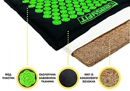 Масажний килимок EasyFit AcuRelax з голками (аплікатор Кузнєцова) чорно-зелений - мініатюра 4
