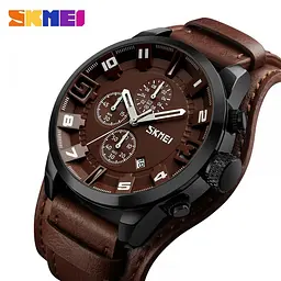 Чоловічий класичний годинник Skmei 9165 Brown-Brown - мініатюра 3