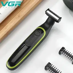 Електробритва VGR V-017, чоловіча, тример для бороди та обличчя, чорна, з насадками 1–5 мм - мініатюра 2