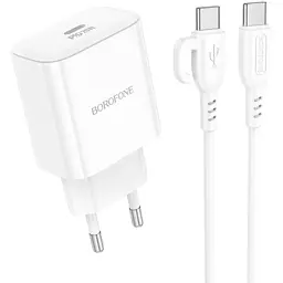 Зарядний пристрій BOROFONE BA81A USB-C PD20W + cable USB-C to USB-C White (6941991108204)