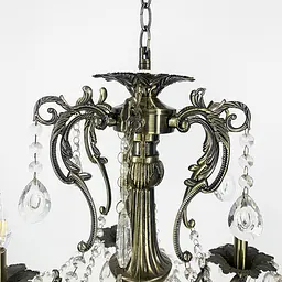 Підвісна кришталева люстра Crystal Life у бронзовому корпусі на 6 ламп Line.F 11549/6 - мініатюра 5