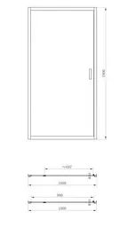 Душові двері Dusel FA516 100x190, універсальні, прозорий, хром - мініатюра 3