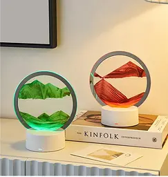Настільна LED-лампа нічник RGB Пісочний годинник 3D Sandscape. Картина Рухомий пісок - мініатюра 3