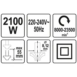 Фрезерний верстат мережевий Yato 2100 Вт (YT-82380) - мініатюра 4
