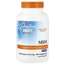 MSM (Сірка) MSM with OptiMSM 3000 mg 180 капсул Doctor's Best vit0006628
