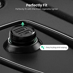 Автомобільний зарядний пристрій - адаптер живлення UGREEN ED018 2 виходи U+U 24 W (50875) чорний - мініатюра 4