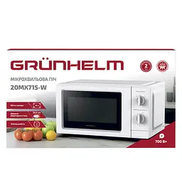 Мікрохвильова піч Grunhelm 20MX715-W механічна 20 л біла (153289) - мініатюра 2