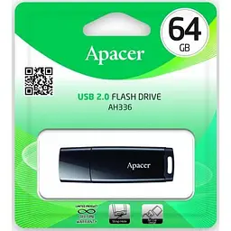 USB флеш накопичувач Apacer 64GB AH336 Black USB 2.0 (AP64GAH336B-1) - мініатюра 5