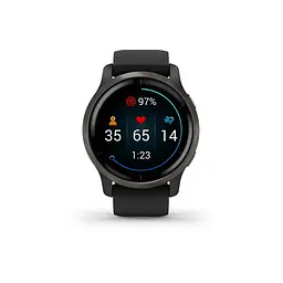Смарт-годинник Garmin Venu 2 Slate Stainless Steel Bezel with Black Case and Silicone Band (010-02430-11/01) - мініатюра 2