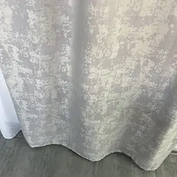Мармурові жакардові штори сірого кольору на тасьмі 2шт. 150х270 ALBO pbe0052501 - мініатюра 4