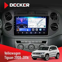 Штатна магнітола Volkswagen Tiguan 2011-2016 Decker D9-006 4x64, 4G Decker (НФ-00004067)