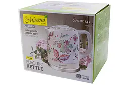 Електрочайник керамічний Maestro MR-068-Flowers 1.5л 1500 Вт білий - мініатюра 4