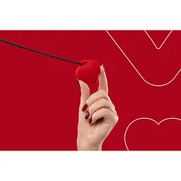 Мінівібратор Сердечко FairyGasm PleasureStOne Red, 9 режимів, на шнурку - мініатюра 6