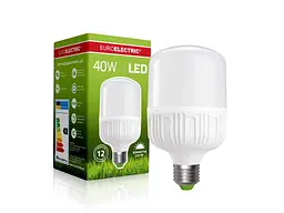 Лампа світлодіодна EUROELECTRIC 40W E27 6500K надпотужна Plastic (40)