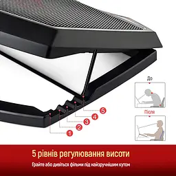 Охолоджуюча пiдставка для ноутбука ColorWay Cooling Game Pro H1, 10-17” (CW-CGPH1) - мініатюра 6