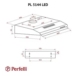 Витяжка плоска Perfelli PL 5144 BL LED - мініатюра 10
