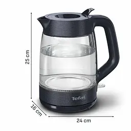 Tefal Електрочайник Tefal Morning Glass Kettle, 1.7л, скло, з підсвіткою, чорний - мініатюра 4