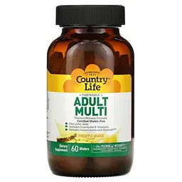 Вітаміни та мінерали Country Life Adult Multi, 60 жувальних таблеток - Ананас-апельсин