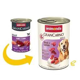 Вологий корм для собак Animonda GranCarno Adult Beef + Lamb з яловичиною та ягнятим 400 г (арт.AM-82733) - мініатюра 2