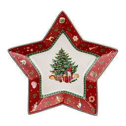 Блюдо сервірувальне новорічне для закусок Christmas 25.5 порцелянове Yiwu HP-SDHK-19 - мініатюра 2