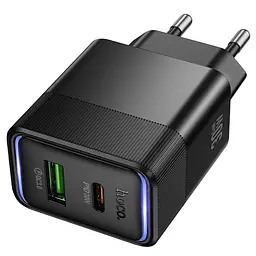 Мережевний зарядний пристрій Hoco CS112A Lounge PD30W+QC3.0 1USB-A/1C Black - мініатюра 3