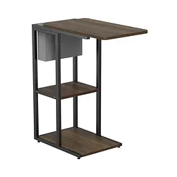 Приставний столик OfficePro Dark Wood Black із лотком для зберігання (SD175DW) - мініатюра 3