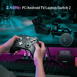 Ігровий контролер ECHTPower PC — бездротовий для ПК із джойстиками Hall-Effect, частотою опитування 1000 Гц, без дрейфа - мініатюра 3
