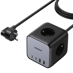 Зарядний пристрій 4xUSB 65W 2хUSB-C+2xUSB-A + 2хSchuko DigiNest Cube Power Strip CD268 Ugreen - мініатюра 2