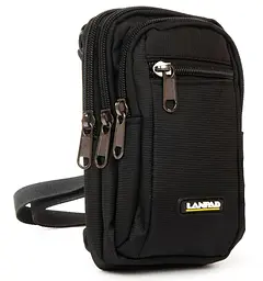 Сумка LANPAD чоловіча 11х17х6 см Чорний (LAN6195 black)