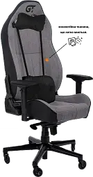 Геймерське крісло GT Racer чорне зі світло-сірим (X-8009 Fabric Light Gray/Black) - мініатюра 4