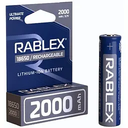 Літій-іонний акумулятор Rablex 18650 2000 mAh 3.7 V (Li-ion) Original синій - мініатюра 2