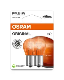 Комплект вказівних ламп розжарювання OSRAM 7507-2BL PY21W Amber 12V BAU15s Blister (2 шт) - мініатюра 6