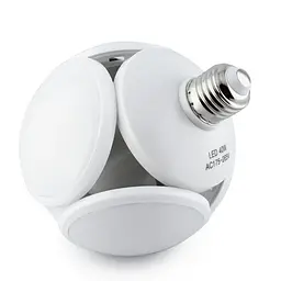 Лампочка люстра світлодіодна розкладна LED-лампа 40 Вт 220 В E27 Football UFO Lamp білий - мініатюра 4